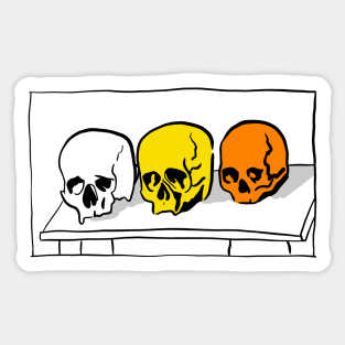 The 3 Skulls - Paul Cezanne Sticker